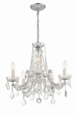 Maria Theresa 5 Light Chandelier - Polished Chrome, Swarovski Spectra Crystal 19"H