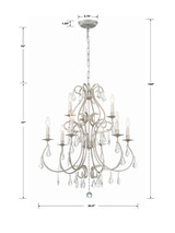 Ashton Chandelier - Olde Silver, Hand Cut Crystal 31"H, Crystorama, (5019-OS-CL-MWP 29MUK)