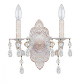 Paris Market Wall Sconce - Antique White, Swarovski Spectra Crystal 9.5"H