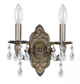 Paris Market Wall Sconce - Venetian Bronze, Hand Cut Crystal 9.5"H