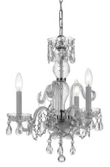 Traditional Crystal Mini Chandelier - Polished Chrome, Swarovski Strass Crystal 18"H
