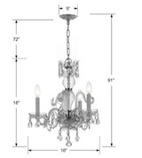Traditional Crystal Mini Chandelier - Polished Chrome, Swarovski Spectra Crystal 18"H