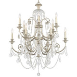 Regis Chandelier - Olde Silver, Hand Cut Crystal 41"H