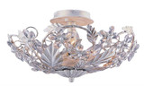 Paris Market Semi Flush Mount - Antique White, Hand Cut Crystal 8.5"H