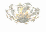 Paris Market Semi Flush Mount - Antique White, Hand Cut Crystal 8.5"H