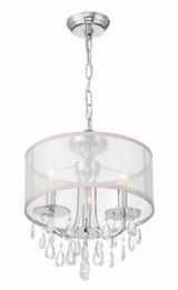 Hampton Mini Chandelier - Polished Chrome, Clear Teardrop Almond 17"H