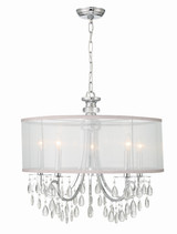 Hampton Chandelier - Polished Chrome, Clear Teardrop Almond 23"H