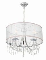 Hampton Chandelier - Polished Chrome, Clear Teardrop Almond 23"H