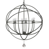 Solaris Chandelier - English Bronze, Clear Glass Drops 27.5"H