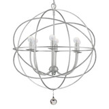 Solaris Chandelier - Olde Silver, Clear Glass Drops 27.5"H