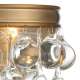 Calypso 6 Light Bathroom Vanity - Vibrant Gold, Clear Glass Drops 6"H