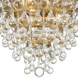 Calypso Flush Mount - Vibrant Gold, Clear Glass Drops 9.5"H, Crystorama (135-VG  2KRUT)