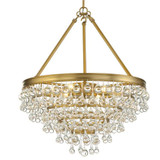 Calypso Chandelier - Vibrant Gold, Clear Glass Drops 24"H