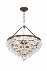 Calypso Chandelier - Vibrant Bronze, Clear Glass Drops 27"H