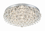Calypso Flush Mount - Polished Chrome, Clear Glass Drops 9"H