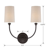 Sylvan Wall Sconce - Dark Bronze 17.25"H
