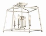 Sylvan 4 Light Semi Flush Mount - Polished Nickel 15.5"H