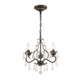 Paris Market Mini Chandelier - English Bronze, Swarovski Spectra Crystal 14"H