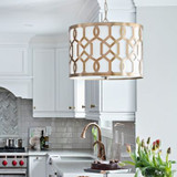 Jennings Chandelier - Aged Brass 15"H