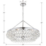 Calypso Chandelier - Polished Chrome, Clear Glass Drops 20"H