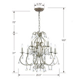 Ashton Chandelier - Olde Silver, Swarovski Strass Crystal 31"H