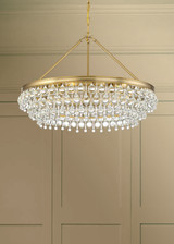 Calypso Chandelier - Vibrant Gold, Clear Glass Drops 20"H