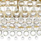 Calypso Chandelier - Vibrant Gold, Clear Glass Drops 20"H