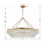 Calypso Chandelier - Vibrant Gold, Clear Glass Drops 25.75"H