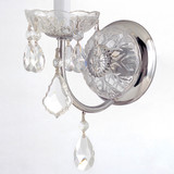 Imperial Wall Sconce - Polished Chrome, Swarovski Strass Crystal 13.5"H