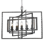 Capri Chandelier - Raw Steel 17"H