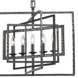 Capri Chandelier - Raw Steel 17"H