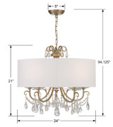 Othello Chandelier - Vibrant Gold, Swarovski Spectra Crystal 21"H