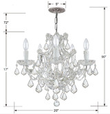 Maria Theresa Chandelier - Polished Chrome, Clear Italian 17"H
