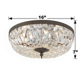 Ceiling Mount 3 Light Flush Mount - English Bronze, Swarovski Spectra Crystal
