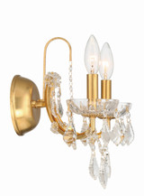 Filmore Wall Sconce - Antique Gold, Swarovski Spectra Crystal 12.5"H