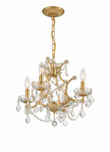 Filmore Mini Chandelier - Antique Gold, Hand Cut Crystal 15"H