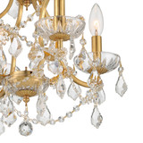 Filmore Mini Chandelier - Antique Gold, Hand Cut Crystal 15"H