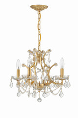Filmore Mini Chandelier - Antique Gold, Swarovski Spectra Crystal 15"H