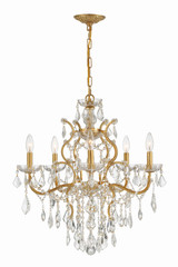 Filmore Chandelier - Antique Gold, Hand Cut Crystal 25"H