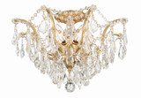 Filmore Flush Mount - Antique Gold, Swarovski Strass Crystal 11.5"H