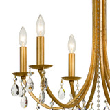 Bridgehampton Chandelier - Antique Gold, Hand Cut Crystal 26"H