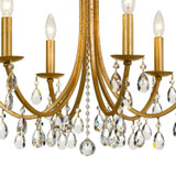 Bridgehampton Chandelier - Antique Gold, Hand Cut Crystal 26"H