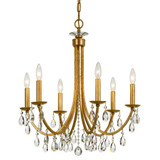 Bridgehampton Chandelier - Antique Gold, Swarovski Spectra Crystal 26"H