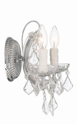 Maria Theresa Wall Sconce - Polished Chrome, Clear Italian 12.5"H