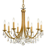 Bridgehampton Chandelier - Antique Gold, Swarovski Spectra Crystal 29"H