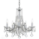 Maria Theresa Chandelier - Polished Chrome, Hand Cut Crystal 19"H