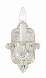 Paris Market Wall Sconce - Antique White, Swarovski Strass Crystal 10"H