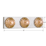 Broche 3 Light Bathroom Vanity - Antique Gold, Antique Silver 4.5"H