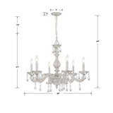 Paris Market Chandelier - Antique White, Swarovski Strass Crystal 21"H
