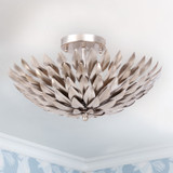 Broche Semi Flush Mount - Antique Silver 8.25"H